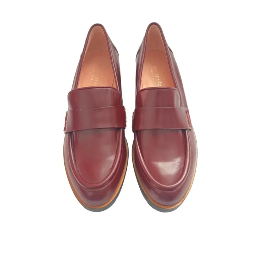 Kate Spade NY Burgundy Leather Oxford Loafers